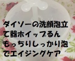 ダイソーのホイップるんで持っちりしっかりした泡ができてエイジングケアになります