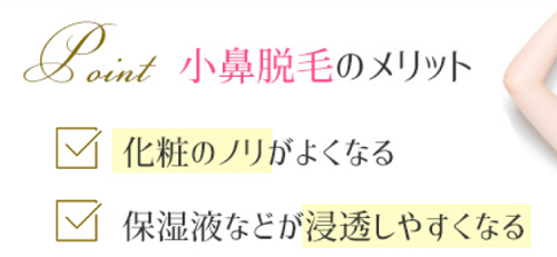 いちご鼻かいしょうの小鼻脱毛のメリット